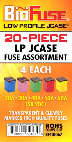 Miniatura 5 de LP (perfil bajo) JCASE 20-Piece Cartucho Fusible Surtido 20A 30A 40A 50A 60A (4 cada uno). Se adapta a la mayoría: Nissan, Toyota, Chrysler, Dodge