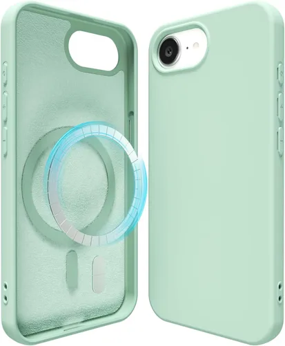 Miniatura 13 de oakxco Funda de silicona para iPhone 12 Pro Max, magnética, compatible con carga inalámbrica Magsafe, cubierta protectora de goma suave y delgada
