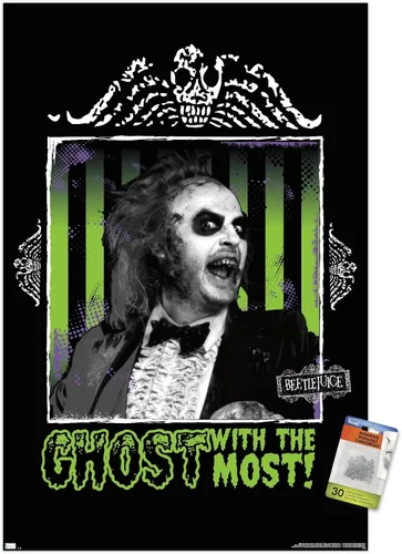 Miniatura 7 de Trends International Beetlejuice - Póster de fantasma con la mayoría de la pared, 14.72 x 22.37 pulgadas, paquete de póster premium y alfiler