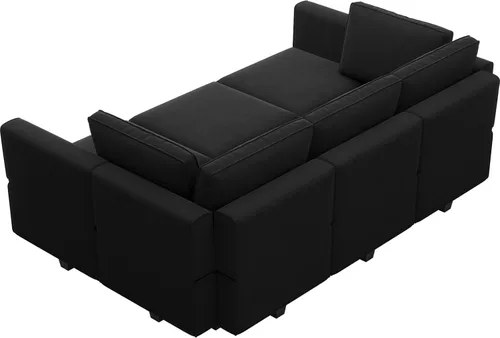 Miniatura 9 de Belffin Sofá Seccional Modular de Terciopelo con Chaise Lounge Sofá Cama Seccional con Chaise de Almacenamiento Sofás Cama Sofá para Sala de Estar