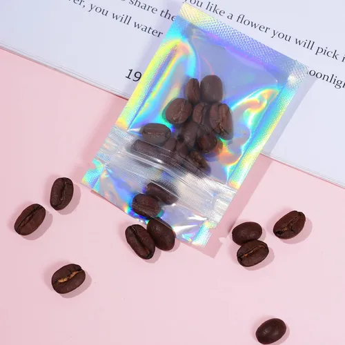 Miniatura 6 de 100 bolsas resellables a prueba de olores, bolsas planas transparentes para almacenamiento de alimentos, bolsas de embalaje de plástico de aluminio
