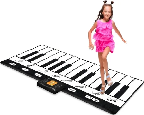 Play22 Alfombrilla de piano de piso de 6 pies para niños pequeños - Alfombrilla de piano de 24 teclas para niños - Alfombrilla de teclado con