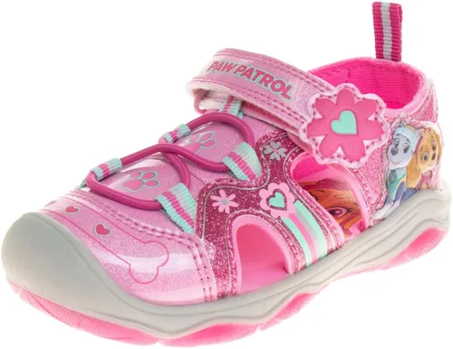 Nickelodeon Skye Everest Beach - Zapatos iluminados de la Patrulla Canina para niñas, sandalias de verano, zapatos de agua para niños, correa