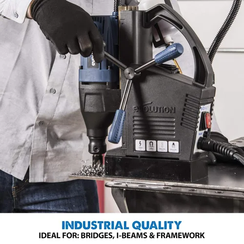 Miniatura 5 de Evolution Taladro magnético industrial resistente de 1-1/8 pulgadas con funda de transporte – S28MAG