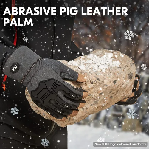 Miniatura 6 de Vgo... Winter Work Gloves Men,Leather Work Gloves,Anti-vibration,Mechanics Gloves,Abrasion Resistance