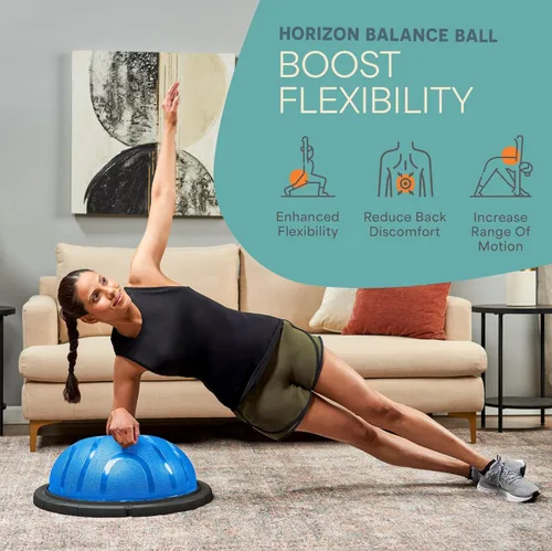 Miniatura 2 de Lifepro Half Balance Ball Trainer - Pelota de estabilidad para ejercicio, entrenamientos de cuerpo completo, gimnasio en casa y terapia física, Azul