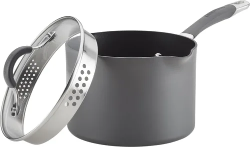 Miniatura 10 de Circulon Radiance - Cacerola antiadherente con revestimiento duro y colador de 3 cuartos de galón, color gris