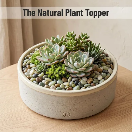 Miniatura 2 de Midwest Hearth - Piedras decorativas de jade para plantas y bonsái, piedras naturales pulidas, tamaño de 3/8 pulgadas (bolsa de 2 libras)