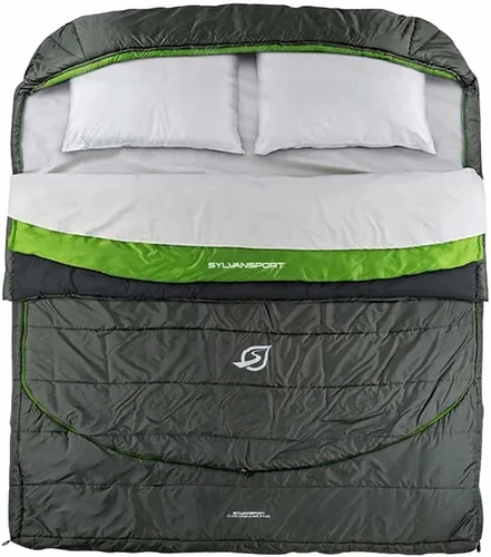 SylvanSport Cloud Layer - Saco de dormir para adultos, capas ajustables para uso de 3 a 4 estaciones, sábana de algodón integrada