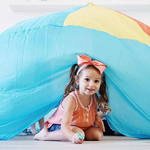 Miniatura 6 de AirFort - Fuerte inflable para niños, se construye en 30 segundos, tienda de campaña para jugar a partir de 3 años (pelota de playa azul)