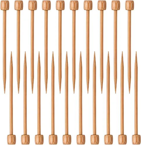 Miniatura 8 de Luinabio 20 alfileres de marcado de ganchillo, mini agujas de tejer, de bambú de 2.75 pulgadas, suaves de un solo punto, agujas de tejer, palos Ami