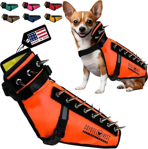 Miniatura 37 de CoyoteVest Chaleco Protector de Arnés para Perro, Accesorios Reflectantes para Perro con Picos para Proteger a tu Mascota de Ataques de Rapaces
