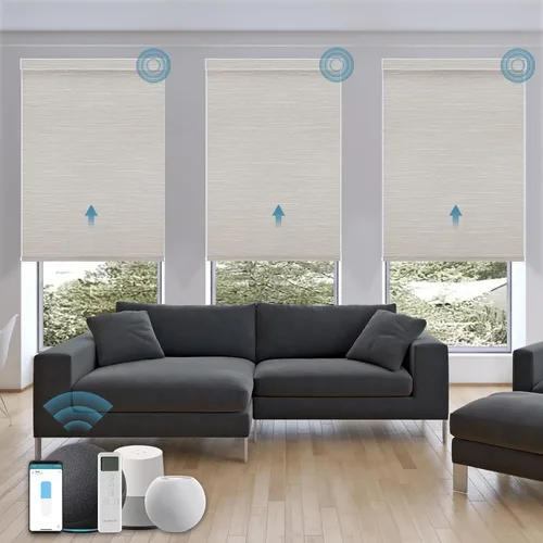 Miniatura 14 de Persiana Motorizada, Compatible con Homekit Thread-Enabled, Persianas Inteligentes 100% Opacas con Control Remoto, Persiana Enrollable Eléctrica