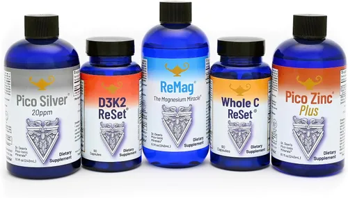 RnA ReSet - Paquete de bienestar corporal total - Magnesio, vitamina C, Pico-plata, zinc, cobre y D3K2 por la Dra. Carolyn Dean