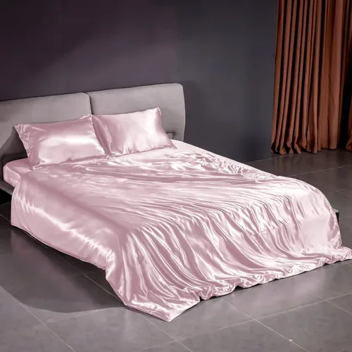Miniatura 4 de THXSILK Juego de sábanas de 100% seda, juego de sábanas de 4 piezas de seda 7A+ de 22 momme 7A+, suave y transpirable, ropa de cama de lujo