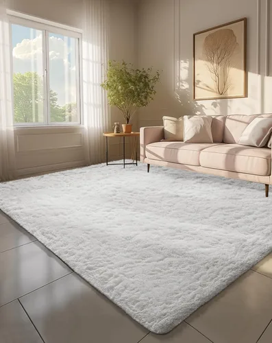 Miniatura 137 de Ophanie Alfombra Verde de Césped, Alfombras de Área para Dormitorio, Alfombra Shag Esponjosa de 4x6 pies, Suave Peluda Afelpada Linda para Niños 7