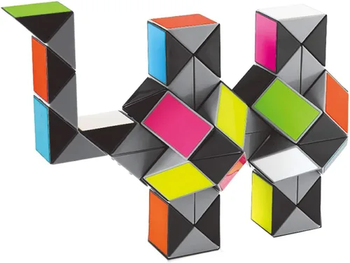 Cubo de serpiente más grande rompecabezas juguete sensorial arcoíris vívido 8 colores regla mágica, cubo torcido, juegos de rompecabezas,