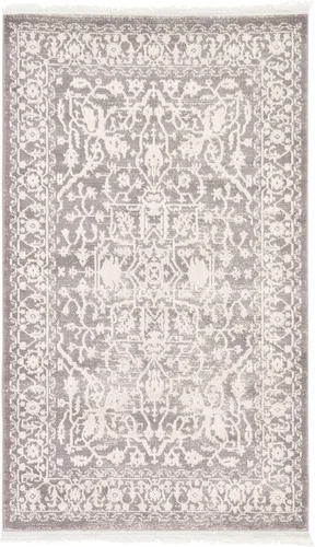 Miniatura 4 de Unique Loom Diseño tradicional clásico intrincado con detalles vintage envejecidos, alfombra de área, 3 pies 3 pulgadas x 5 pies 3 pulgadas, gris