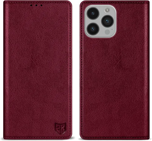 Miniatura 35 de ZZXX Funda tipo cartera para iPhone 14 con bloqueo RFID, soporte de ranura para tarjetas, funda protectora de cuero magnético fuerte plegable