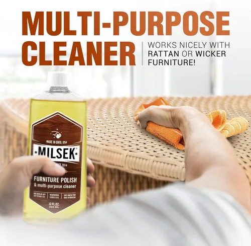 Miniatura 5 de Milsek Esmalte para muebles, limpiador de muebles de aceite de limón y paño de pulido, 12 onzas líquidas