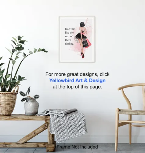 Miniatura 6 de Arte de pared con cita – Decoración de pared glamorosa – Diseño de moda de lujo para habitación o decoración del hogar – Regalo de alta costura