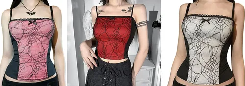 Miniatura 5 de Camisetas sin mangas góticas para mujer, camisola gótica Y2k