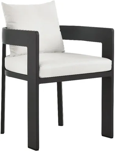 Miniatura 11 de Modway Tahoe Silla de comedor de tela de aluminio con recubrimiento en polvo para patio al aire libre en gris carbón - Silla de comedor de metal