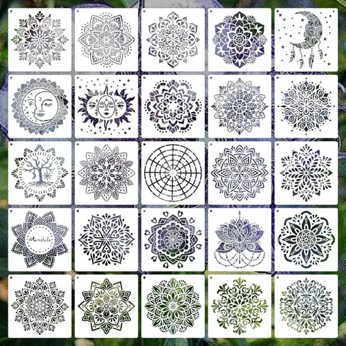 Miniatura 17 de Plantillas de abeja de 6 pulgadas, plantillas reutilizables de miel de panal para pintar sobre madera, 25 plantillas de abejas para manualidades