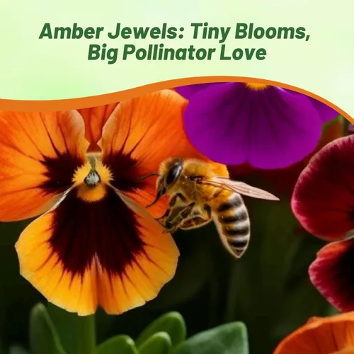 Miniatura 6 de Outsidepride Amber Jewel Mix Viola - Semillas de pensamiento para plantar, 50 unidades. Flores anuales, extendidas, resistentes al frío y aptas