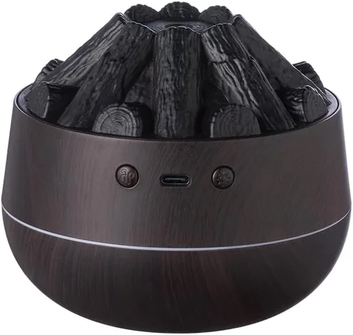 Miniatura 8 de Humidificador simulado de fuego de carbono de gran capacidad para oficina, diseño de fuego de carbón de leña USB, humidificador de escritorio
