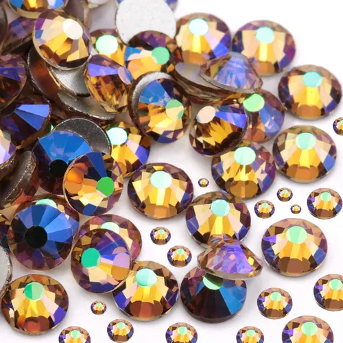 Miniatura 24 de Dowarm 2650 diamantes de imitación de cristal con parte trasera plana, 6 tamaños de 0.059 in a 0.256 in, cristales de parte trasera plana