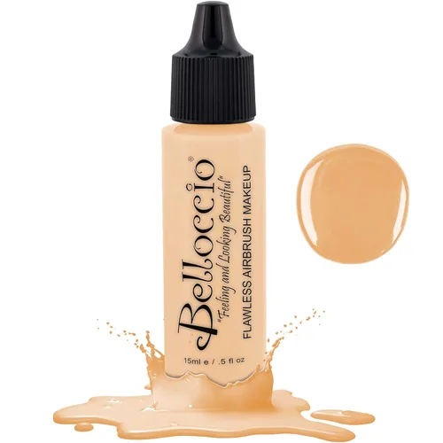 Miniatura 6 de Base de maquillaje aerógrafo, 1/2 botella Belloccio's, cosméticos profesionales Tonos beige claro-medio rosa