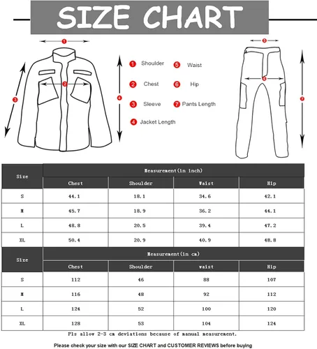 Miniatura 7 de LANBAOSI Conjunto de uniforme táctico de combate BDU para hombre, camisa militar, chaqueta y pantalones