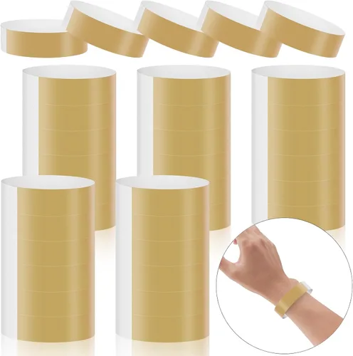 Miniatura 11 de 500 pulseras de papel para eventos, pulseras de fiesta de neón impermeables, bandas adhesivas para identificación de conciertos clubes, pulseras 10