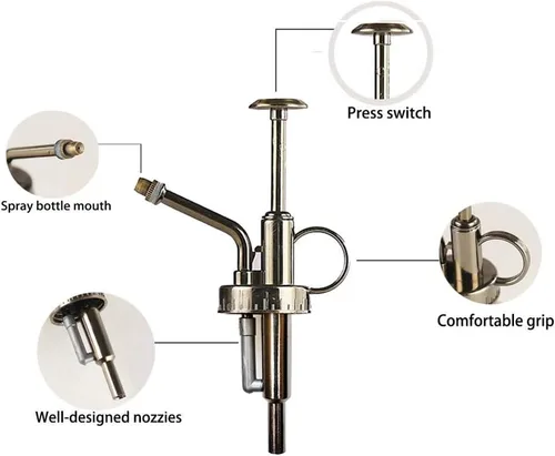 Miniatura 3 de Botella de vidrio con rociador para regar plantas, 6.5 pulgadas de alto, con bomba superior para plantas de interiores y exteriores