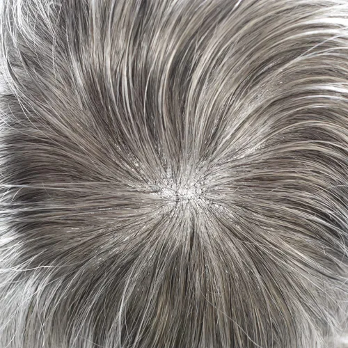 Miniatura 251 de Toupee para hombres nudos blanqueados hombres toupee hairpieces europeo virgen sistema de reemplazo de cabello humano suave encaje francés hombres