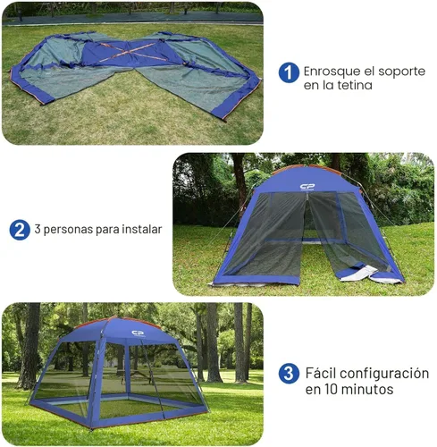 Miniatura 5 de CAMPROS CP Tienda de campaña de casa con pantalla de 10 x 10 pies, toldo con malla de pantalla de malla para patios, actividades de camping al aire