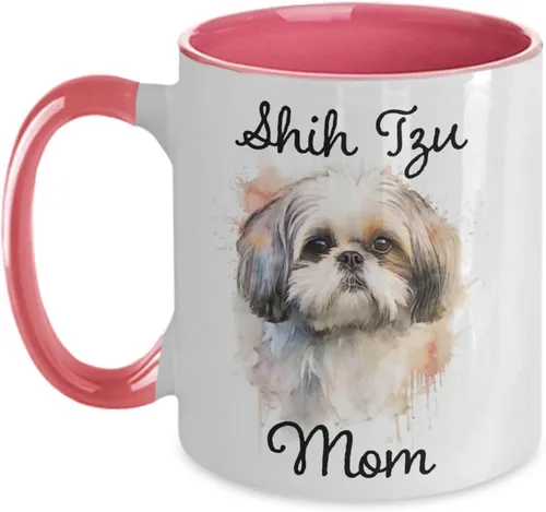 Miniatura 3 de Taza de café Shih Tzu Mom, taza conmemorativa de acuarela para mascotas. Regalos para mamás de perros, regalo para amantes de los perros
