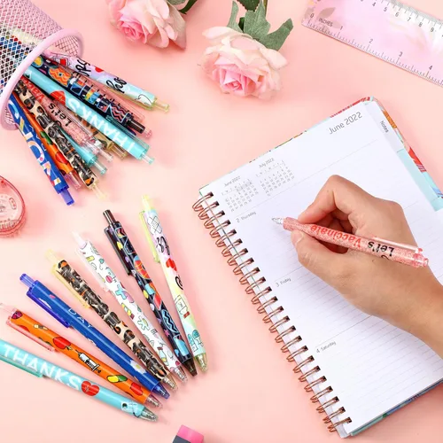Miniatura 4 de Leinuosen 72 bolígrafos de Navidad divertidos para enfermera, a granel, lindos dibujos animados, retráctiles, bolígrafos de regalo de agradecimiento