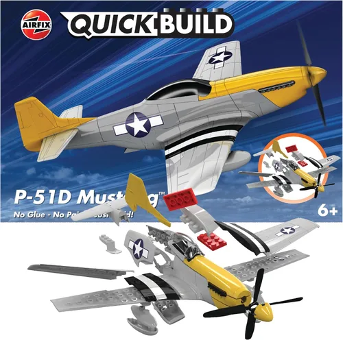 Miniatura 12 de Airfix Quickbuild Messerschmitt 109 - Kit de construcción de modelo de plástico de avión en ladrillo J6001