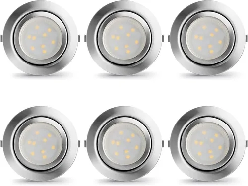 Miniatura 9 de Luces LED de disco con cable debajo del gabinete, iluminación regulable, montaje empotrado, enchufe para estante de exhibición, Curio, accesorios