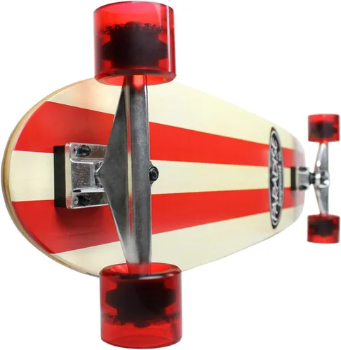 Miniatura 2 de Paradise Longboard Kicktail Complete Cruiser - Monopatín con rayas rojas, 9 x 44 pulgadas