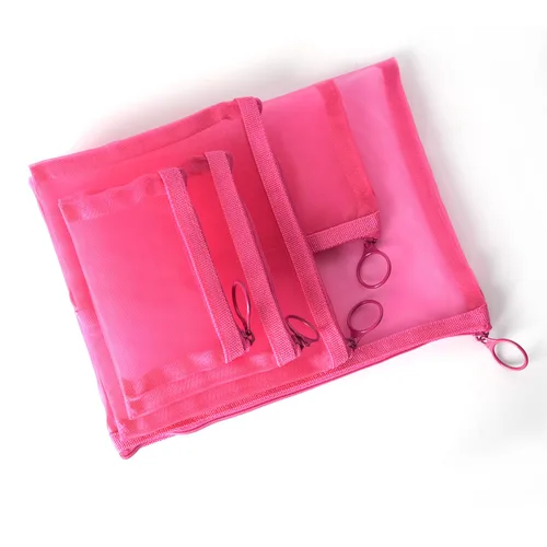 Miniatura 11 de patu Bolsas de malla con cremallera, paquete de 5 (XS/S/M/L y bolsa larga), organizador de accesorios cosméticos de maquillaje de belleza, kit