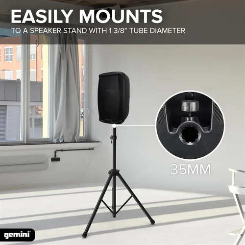 Miniatura 7 de Gemini Altavoz PA Bluetooth de 8" 500W con enlace TWS, USB/SD/FM, entradas XLR/RCA/AUX, canales de micrófono y guitarra, altavoz DJ compacto