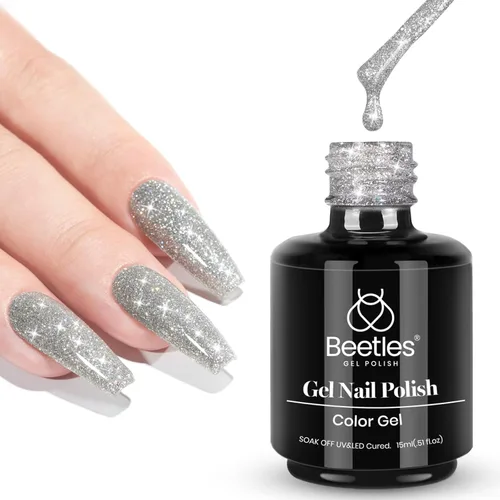 Miniatura 109 de Beetles - Esmalte de uñas de gel verde luminoso que brilla en la oscuridad, esmalte de uñas de gel que se absorbe con lámpara LED UV, arte de uñas
