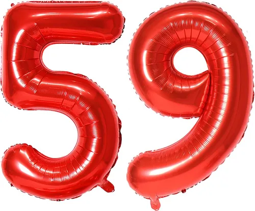 Miniatura 65 de Globo de helio rojo del número 10 de 40 pulgadas, autosellado para decoración de fiesta de cumpleaños y decoración de fiesta de aniversario (rojo 10)