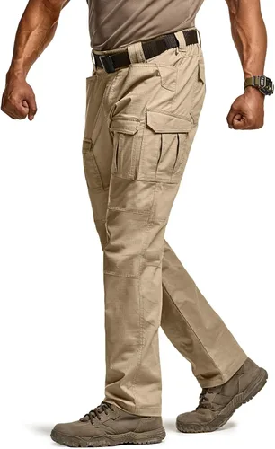 Miniatura 3 de CQR Pantalones tácticos Flex Ripstop para hombre, pantalones cargo elásticos resistentes al agua, pantalones de trabajo ligeros EDC para senderismo
