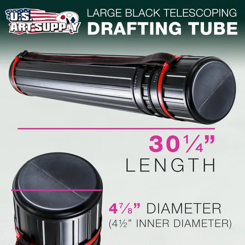 Miniatura 2 de U.S. Art Supply Tubo grande para póster – telescópico ajustable de 30-1/4 a 47-3/4 pulgadas – Tubo de almacenamiento duradero de 4-7/8 pulgadas