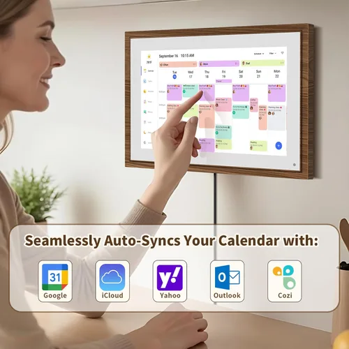 Miniatura 2 de Calendario Digital de 10.1 Pulgadas Tabla de Tareas con Pantalla Táctil - Pantalla Interactiva Full HD, Planificador Familiar Montable en Pared
