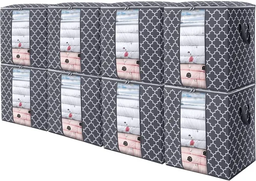 Miniatura 39 de WISELIFE Bolsas de Almacenamiento [3 Unidades/100L] Contenedores Grandes de Organización y Almacenamiento de Mantas y Ropa para Edredones, Ropa